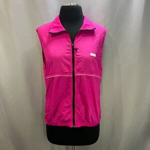Hind Windbreaker Vest Womens Pink Lightweight Sleeveless Full Zip Activewear